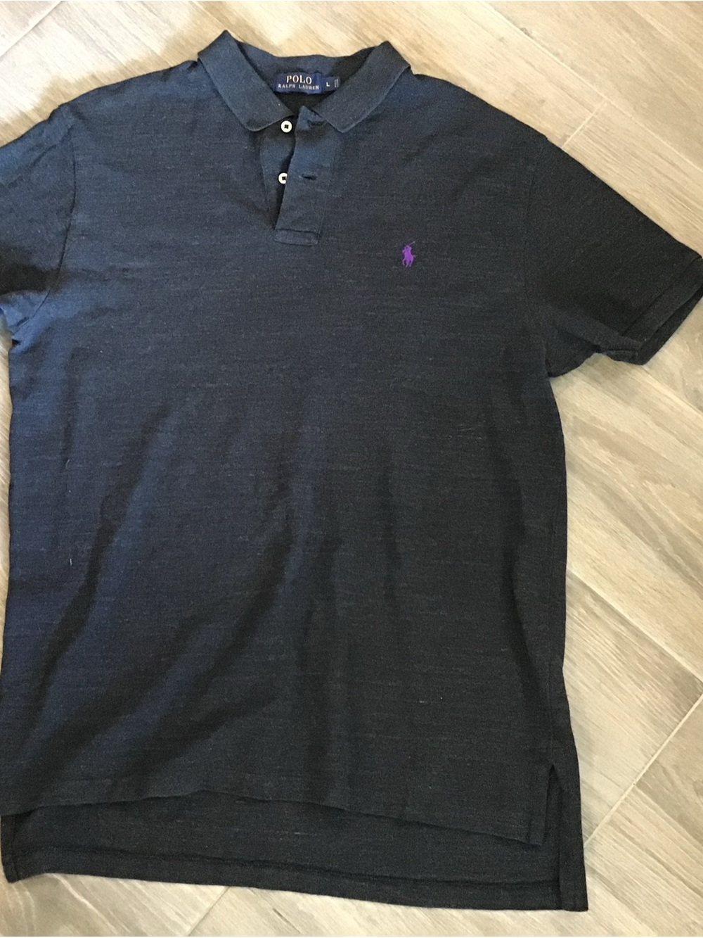 Polo by Ralph Lauren Men’s Navy Polo Shirt with Purple Pony